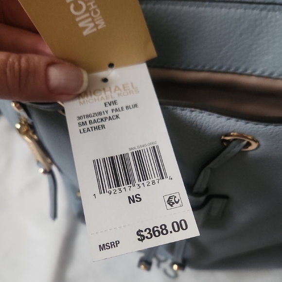 Michael Kors Light Blue Floral Backpack - Picture 6 of 9